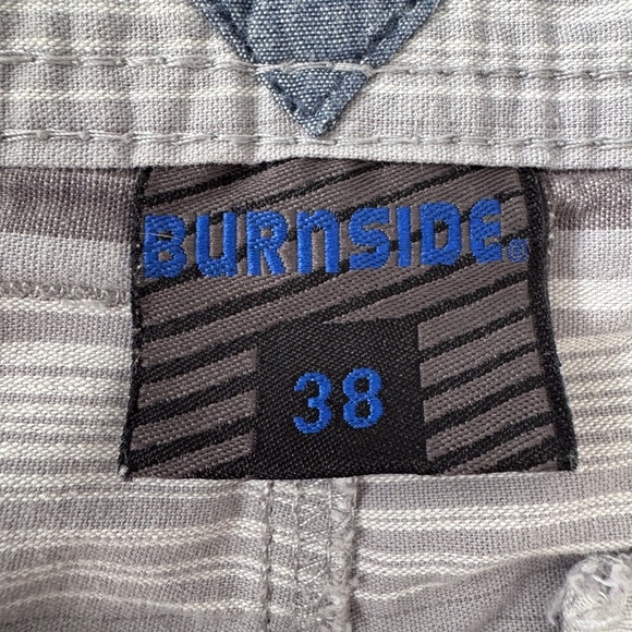 Burnside Men's 38 Chino Walking Shorts Gray Preppy Skater Beach Outdoor Campus - Picture 2 of 15